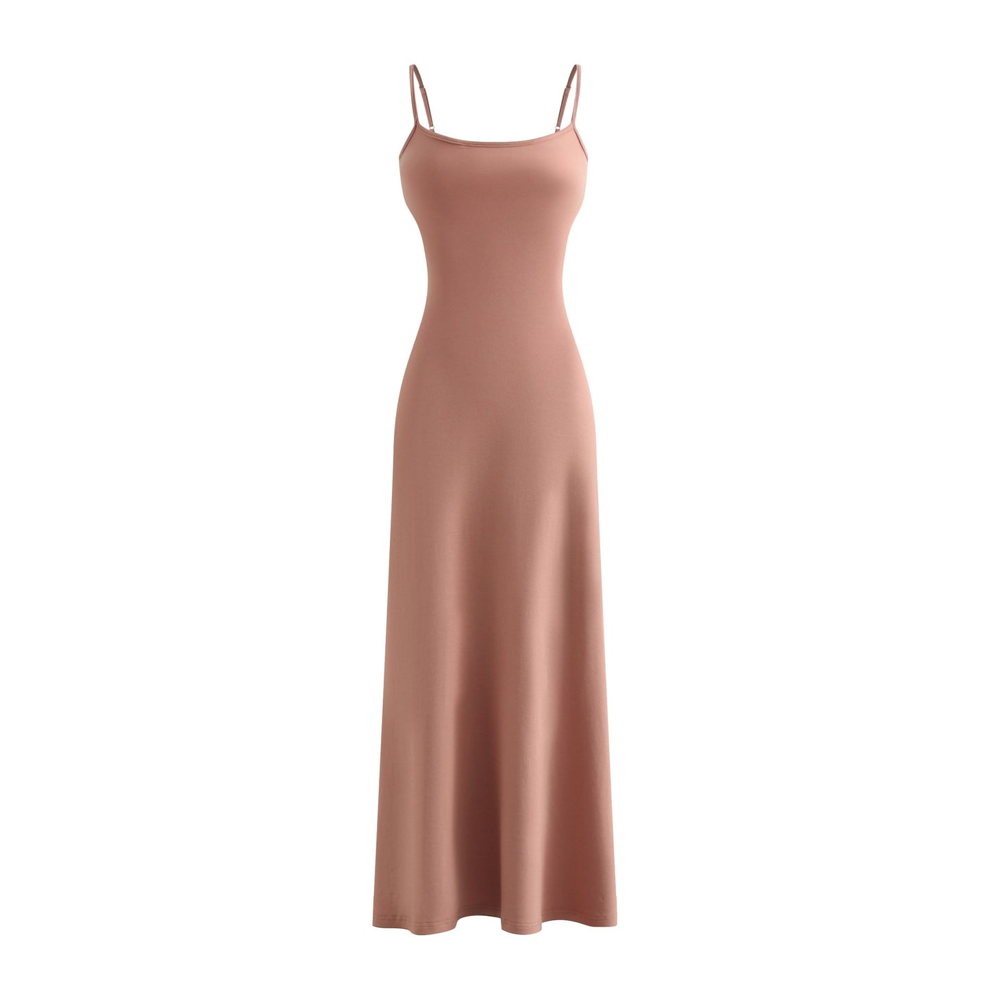 Sexy Knit Strap Long Dress for Women, Summer Crop Top Bodycon Dress, Fitted Slimming Floor-Length Skirt