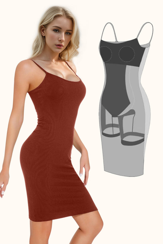 Basic Bae Full Size Built-In Shapewear Scoop Neck Sleeveless Dress - Dash Trend 