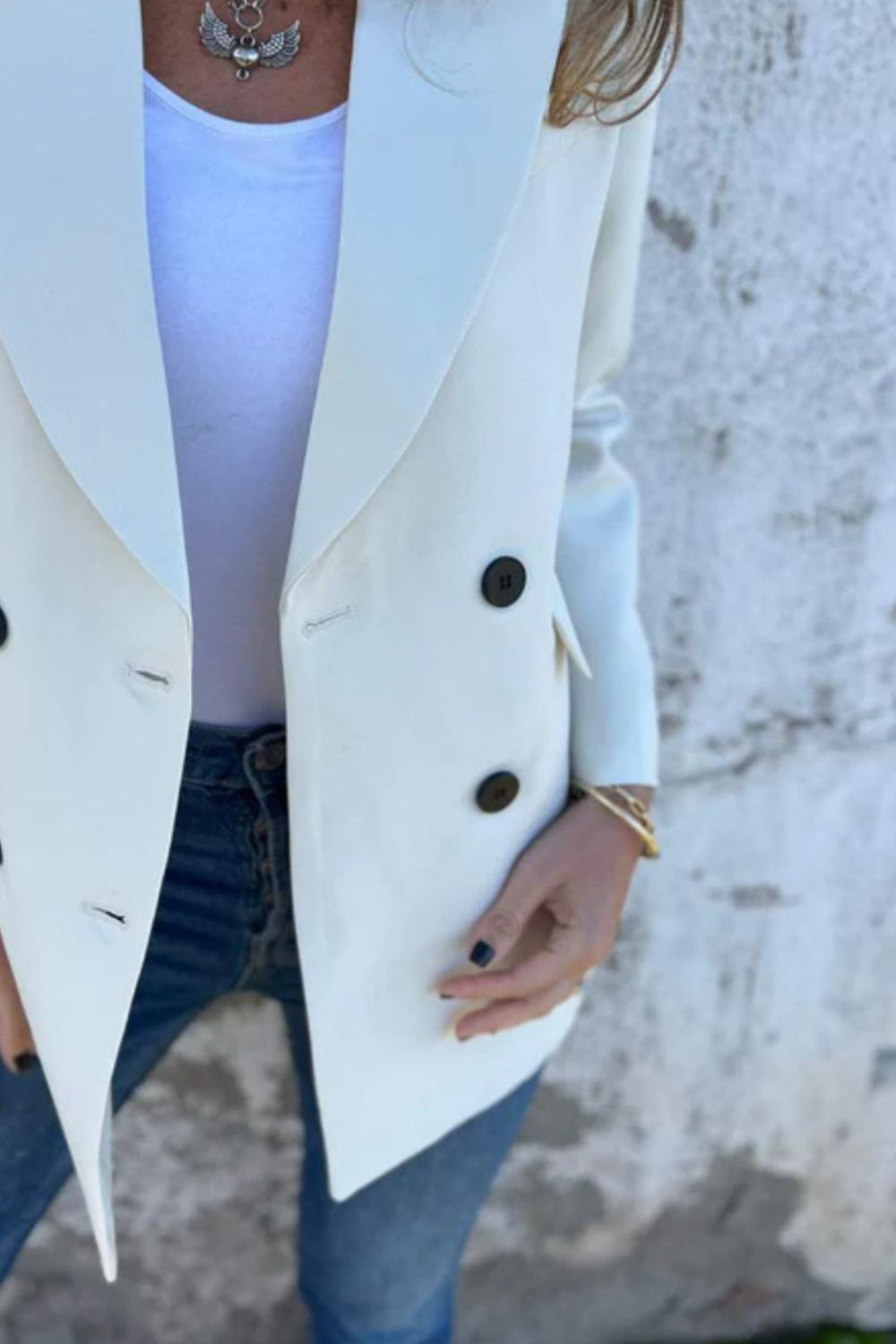 Full Size Collared Neck Long Sleeve Blazer